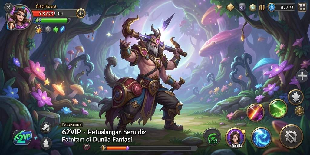 Tangkapan layar utama menunjukkan gameplay menantang di 62VIP.