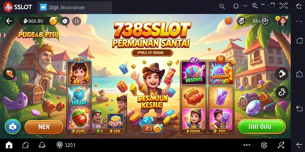 Tampilan gameplay 738SLOT yang menarik dan penuh warna.