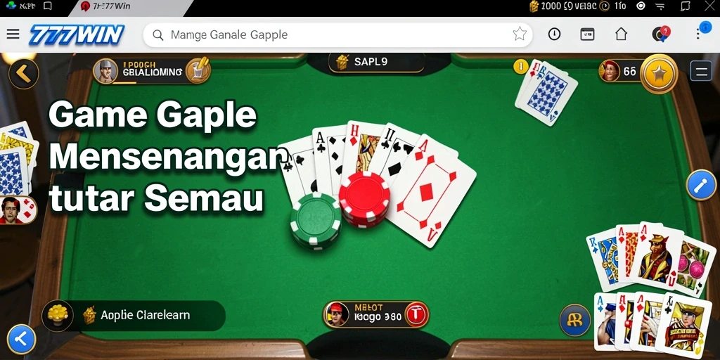 Tampilan gameplay menarik dari 777WIN saat bermain Gaple.
