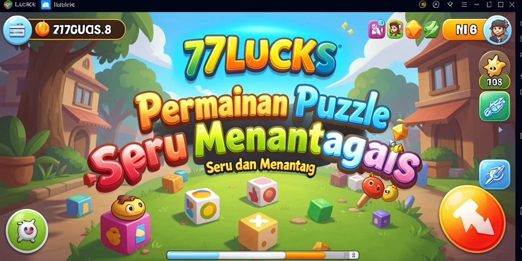 Screenshot gameplay seru dari 77LUCKS yang menampilkan tantangan puzzle.