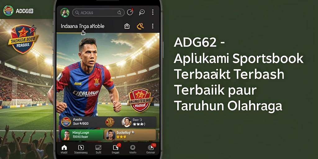 Tampilan utama ADG62 menampilkan berbagai opsi taruhan olahraga.