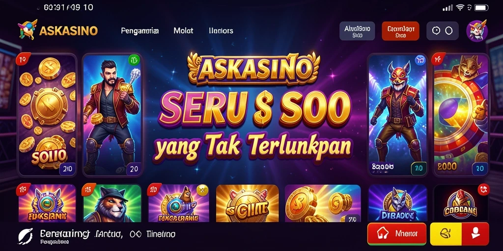 Tampilan gameplay ASKASINO yang menarik dengan desain slot yang interaktif.