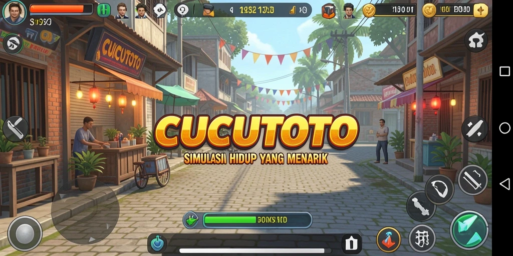 Tangkapan layar CUCUTOTO menampilkan gameplay simulasi yang menarik dan dinamis.