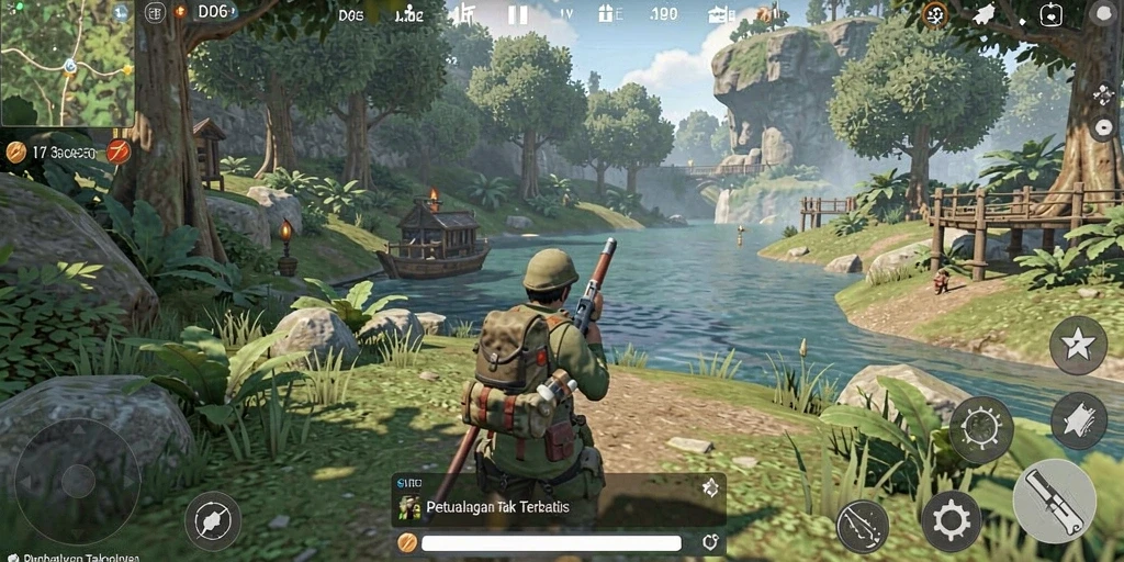 Tampilan gameplay menakjubkan di dunia terbuka D06.