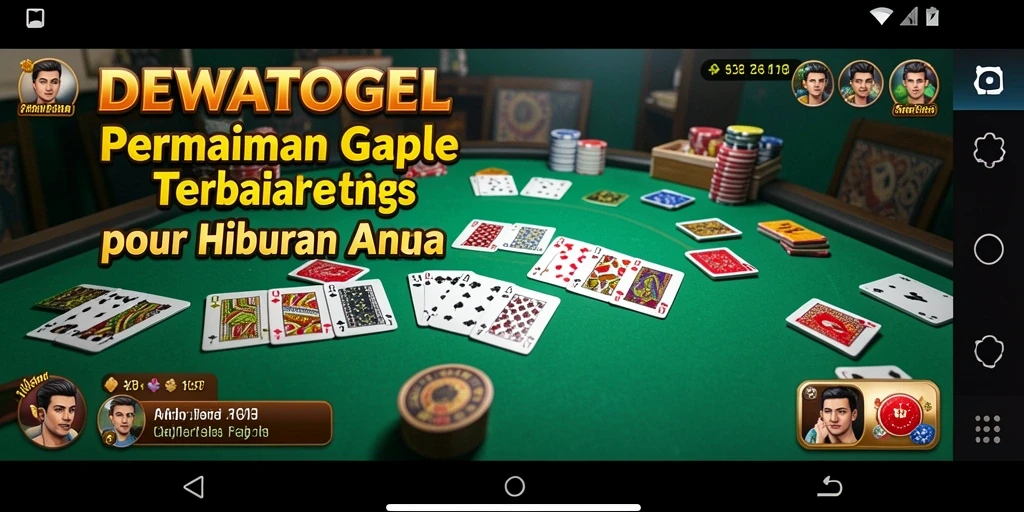 Tampilan gameplay seru DEWATOGEL dengan suasana permainan Gaple.