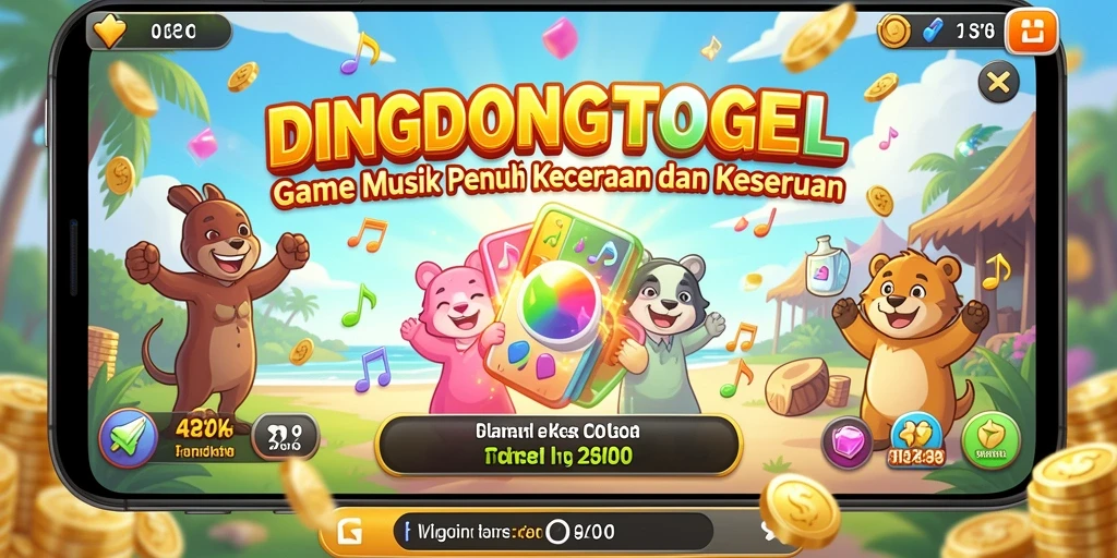 Tampilan gameplay DINGDONGTOGEL dengan berbagai level musik.