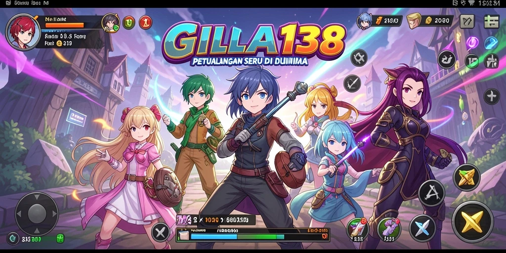 Gambar gameplay menunjukkan karakter Anime dalam pertempuran yang seru.