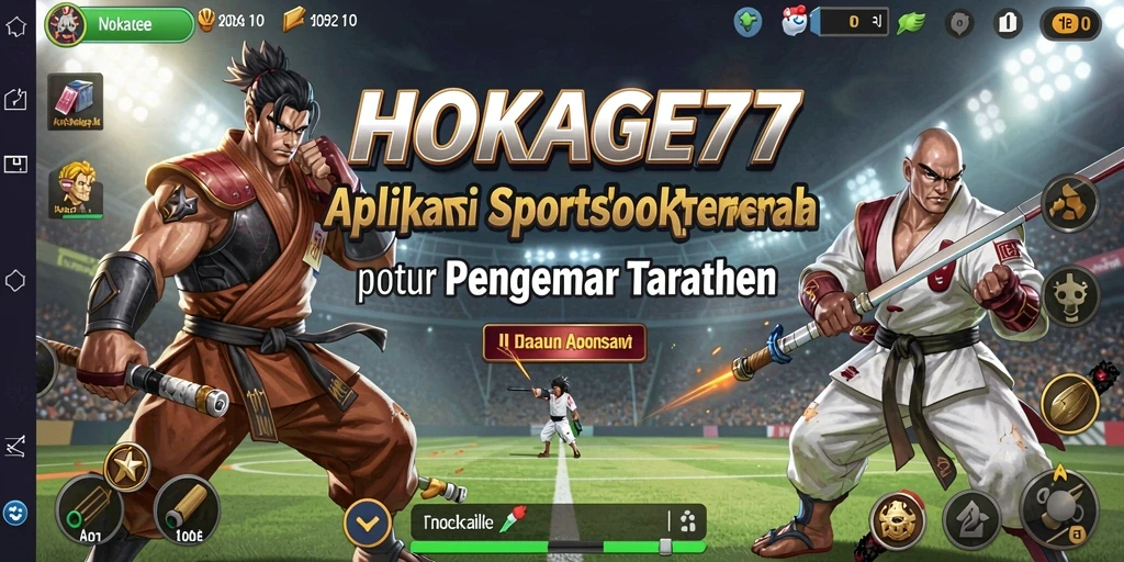Screenshot utama HOKAGE77 menampilkan antarmuka aplikasi sportsbook yang menarik.