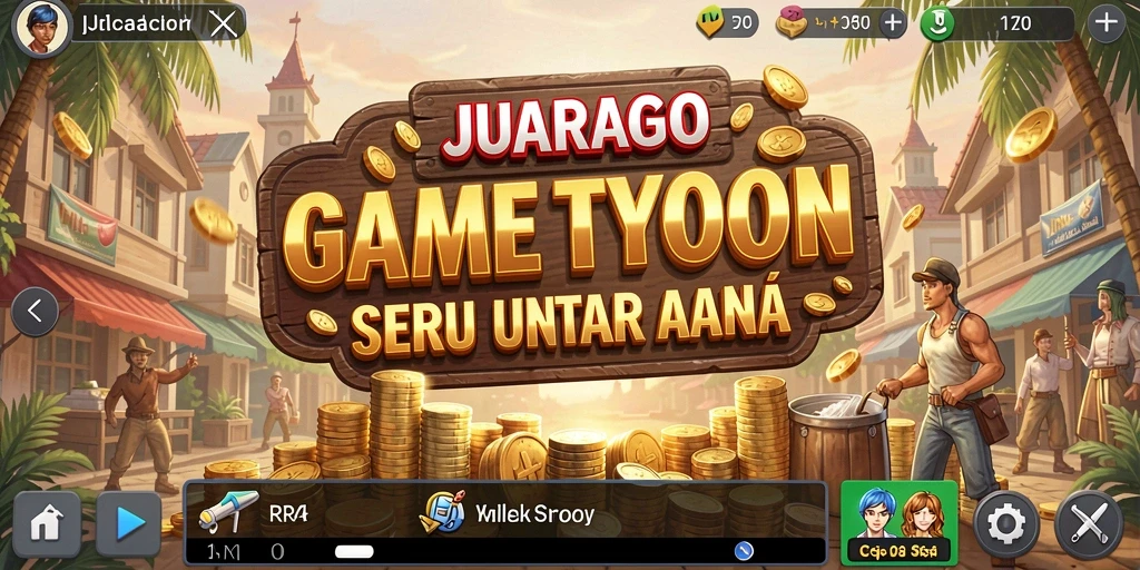 Screenshot gameplay JUARAGO menampilkan pengelolaan bisnis yang seru.