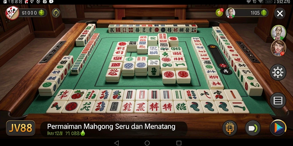 Tampilan gameplay Mahjong yang menarik di JV88.