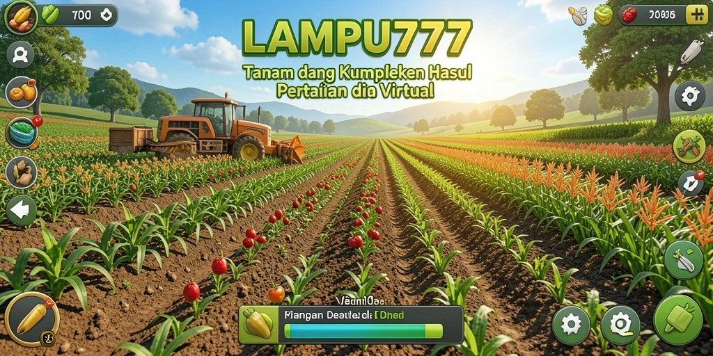 Tampilan menarik dari gameplay pertanian di LAMPU777.