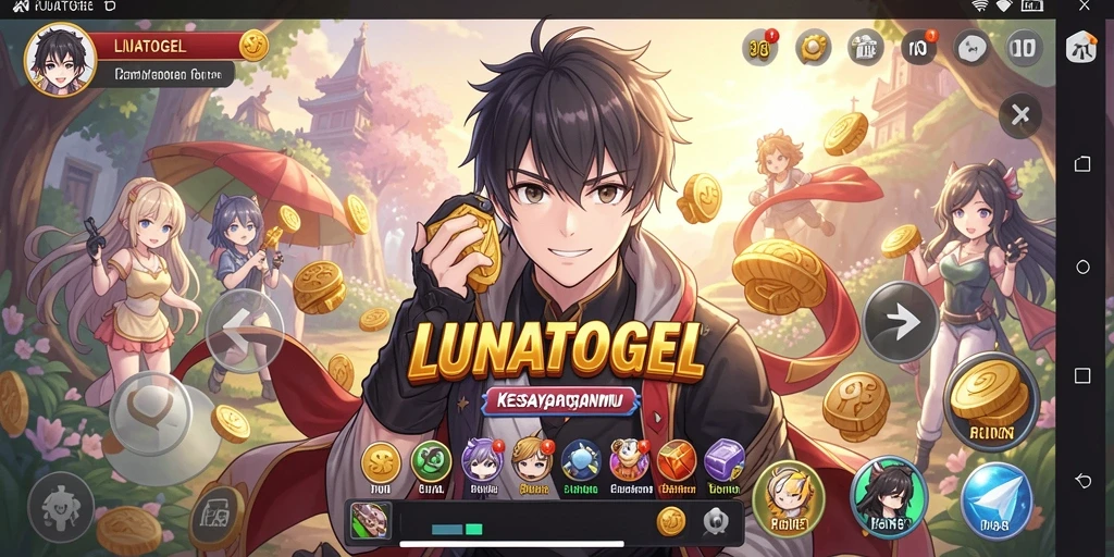 Tangkapan layar LUNATOGEL menampilkan aksi karakter anime yang dinamis.