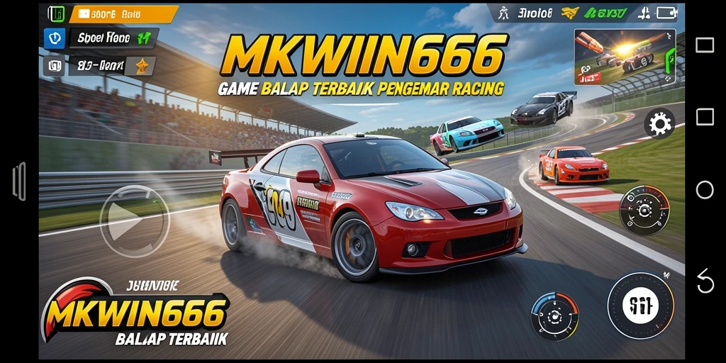 Tangkapan layar gameplay MKWIN666 yang menunjukkan aksi balapan yang intens.
