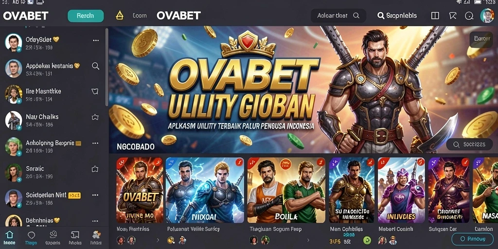 Tampilan antarmuka aplikasi OVABET yang user-friendly dan modern.
