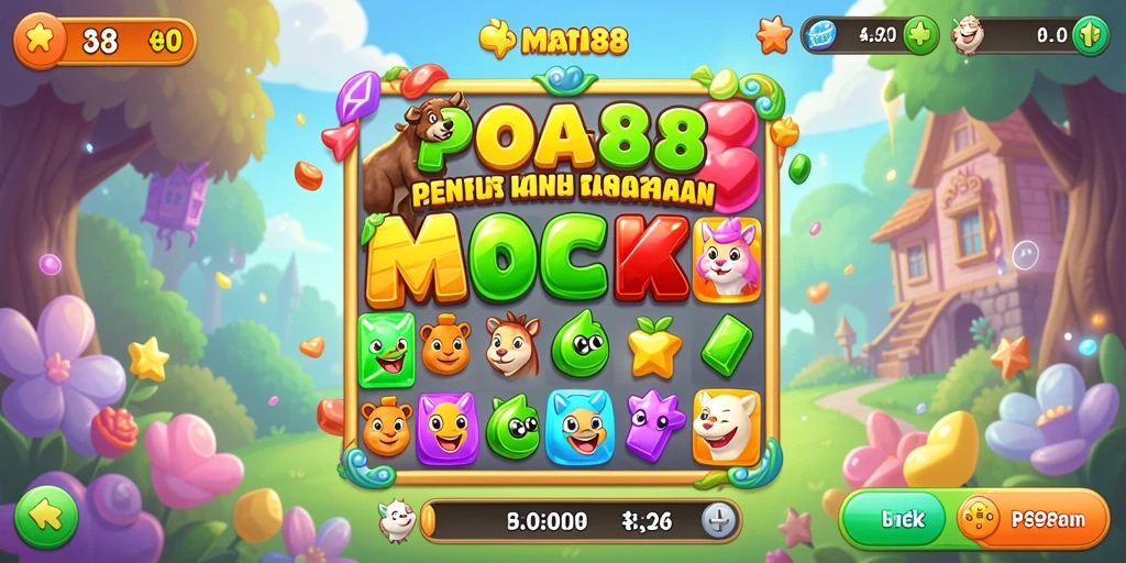 Screenshot gameplay di POA88 menampilkan momen seru mencocokkan permata.