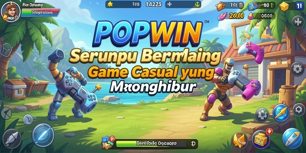 Screenshot utama POPWIN menampilkan gameplay seru dan menawan.