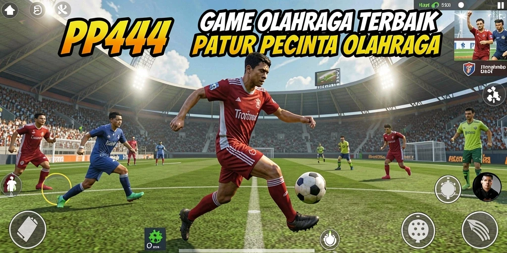 Screenshot PP444 menunjukan aksi seru dalam permainan olahraga.