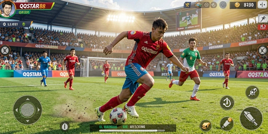 Tampilan gameplay seru di QQSTAR88 dengan aksi olahraga yang mendebarkan.