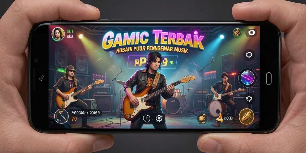 Screenshot gameplay RP99 dengan berbagai fitur musik yang menarik.