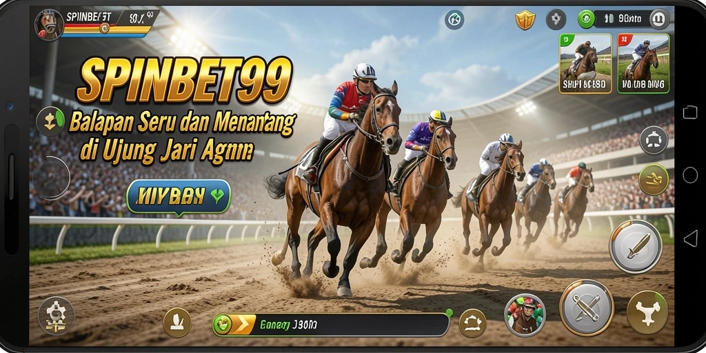 Tampilan gameplay menarik dari balapan di SPINBET99.