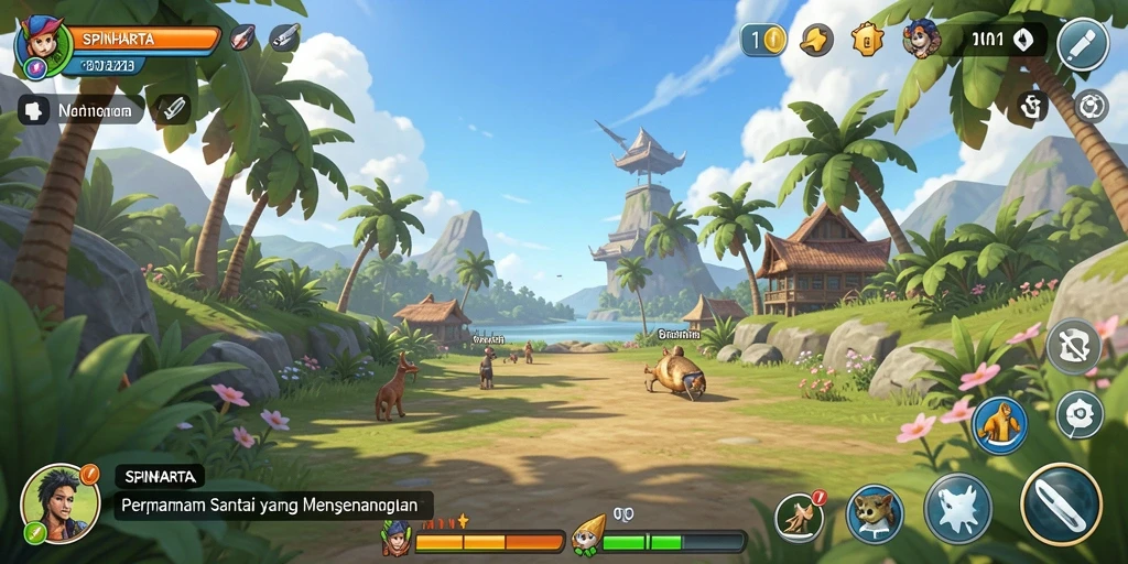 Gameplay seru dan penuh warna di SPINHARTA.