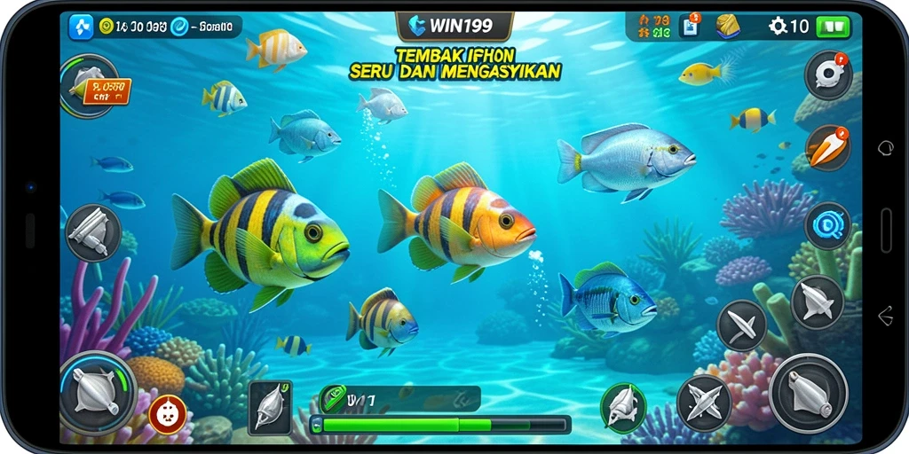 Screenshot gameplay menembak ikan di WIN199 dengan efek visual menarik.